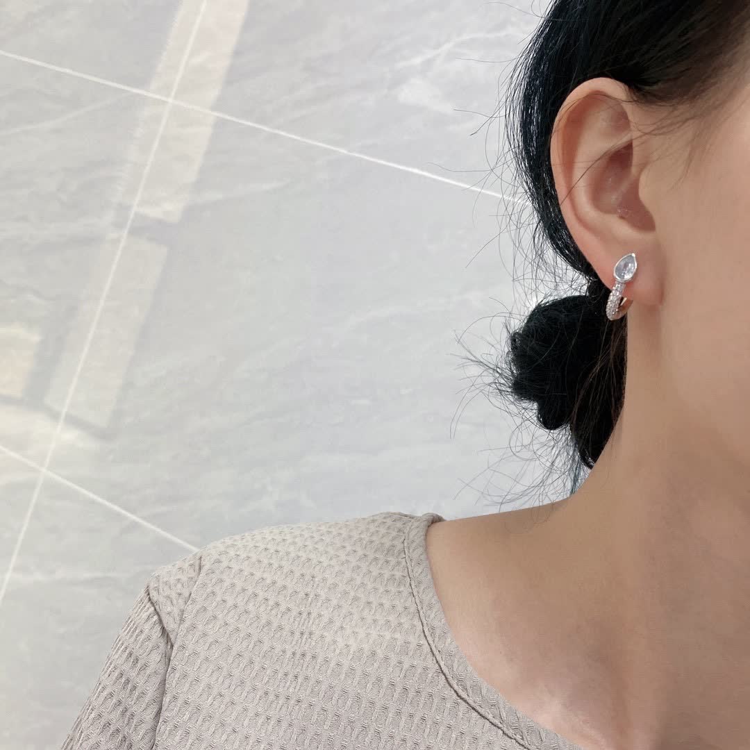 APM Monaco Silver Teardrop Stud Earrings